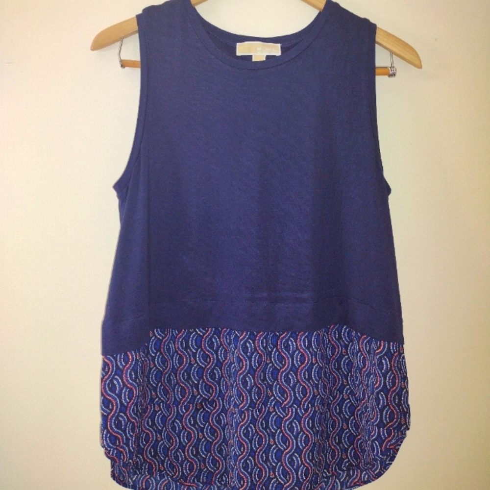 Michael Kors Mixed Media Sleeveless Top